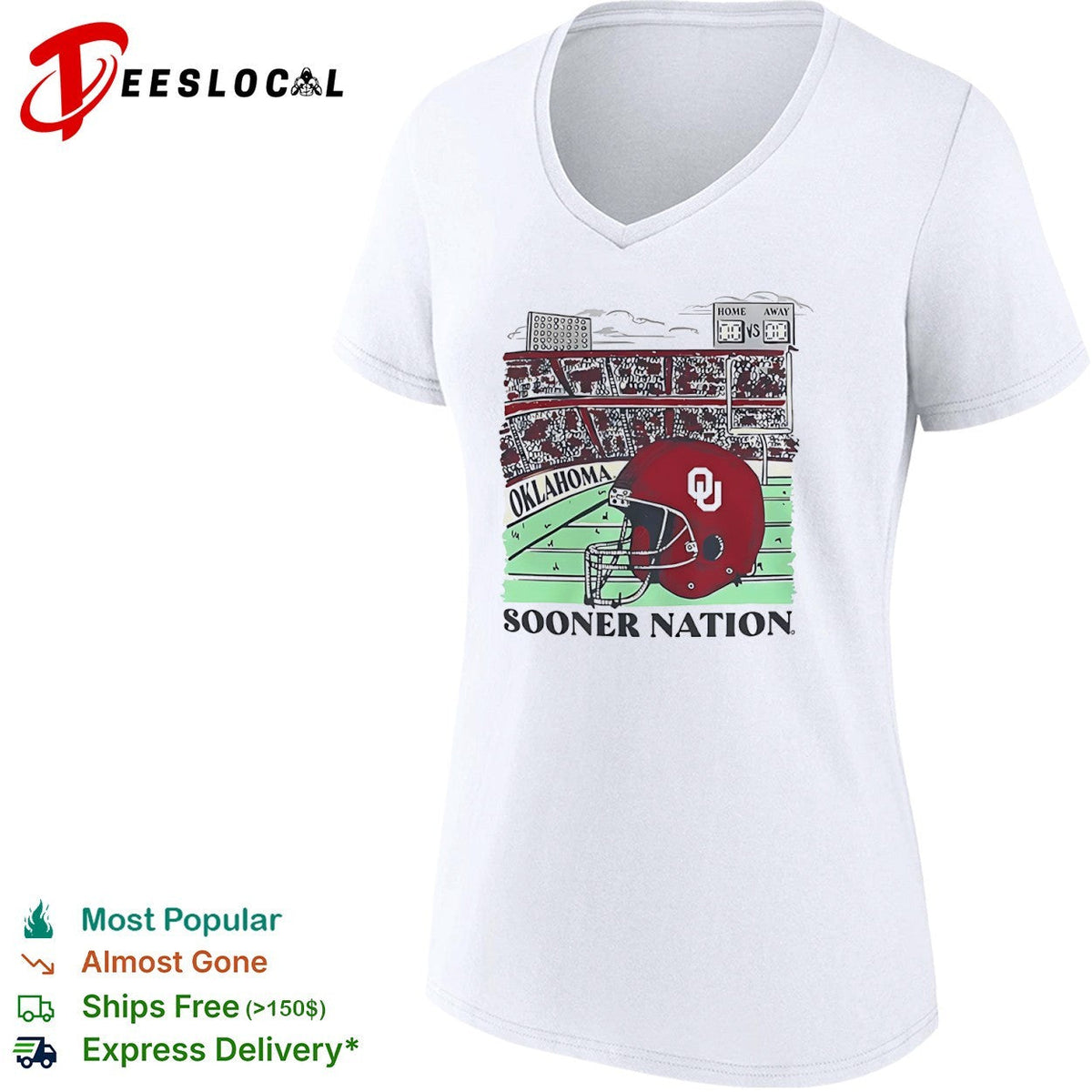 Oklahoma Sooners Sooner Nation football stadium helmet OU shirt Unisex
