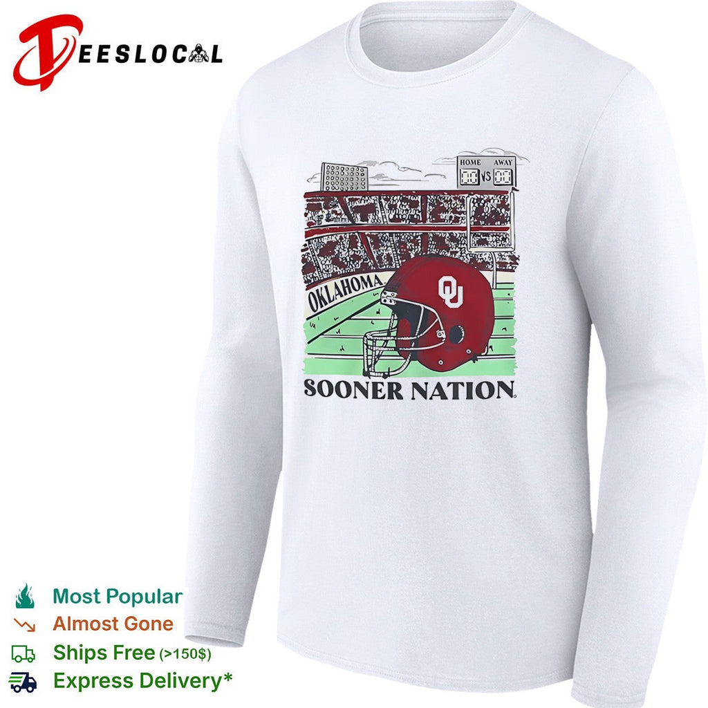 Oklahoma Sooners Sooner Nation football stadium helmet OU shirt Unisex