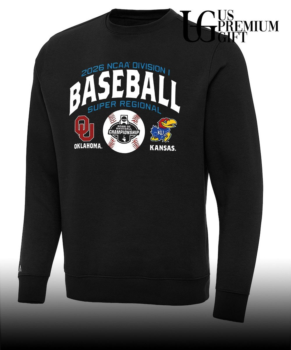 Oklahoma Sooners and Kansas Jayhawks 2026 NCAA Division I Baseball Super Regional shirt Unisex