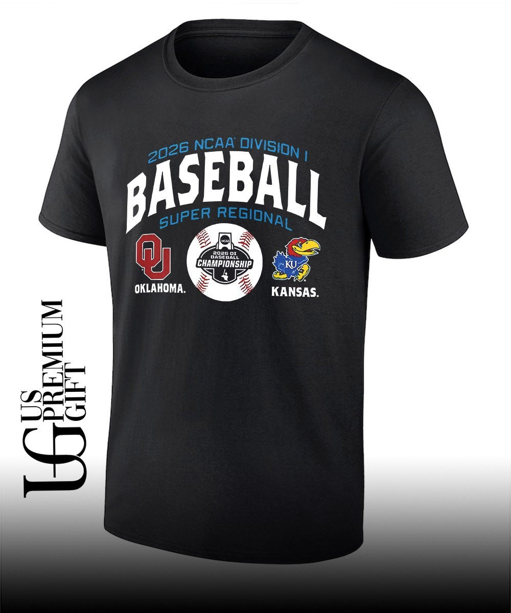 Oklahoma Sooners and Kansas Jayhawks 2026 NCAA Division I Baseball Super Regional shirt Unisex