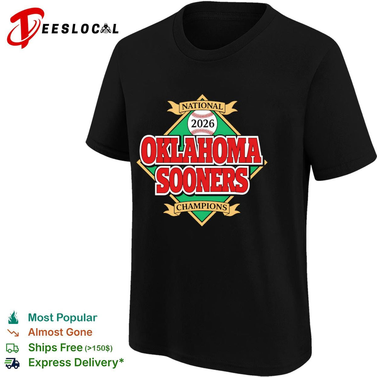 Oklahoma Sooners national 2026 champions green diamond shirt Unisex