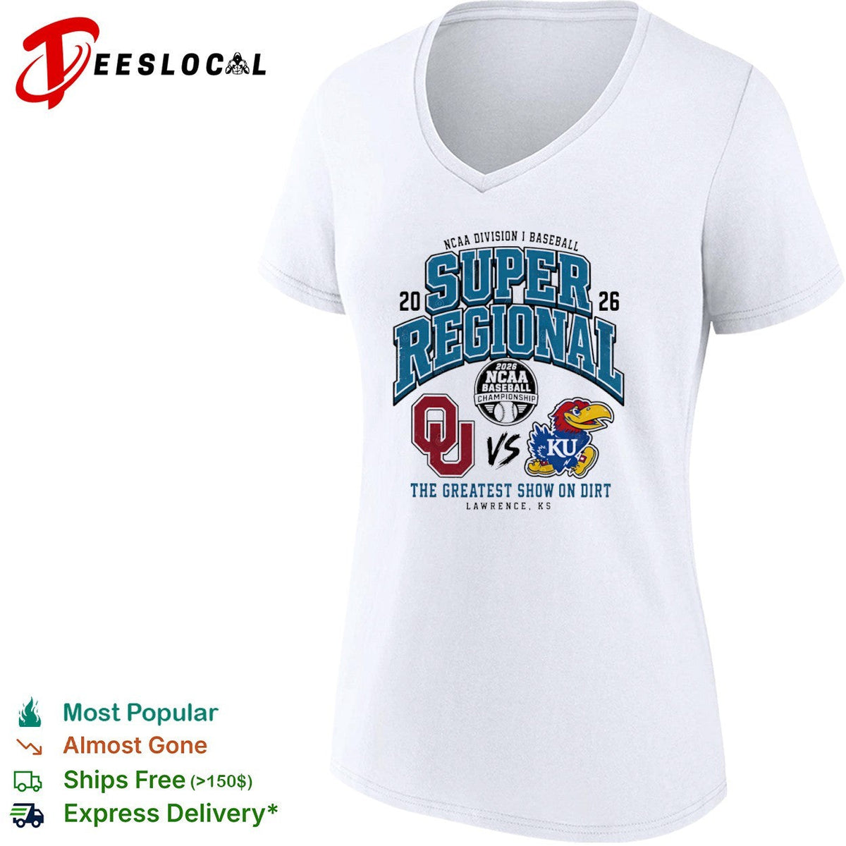 Oklahoma Sooners vs Kansas Jayhawks 2026 NCAA Division I Baseball Super Regional shirt Unisex