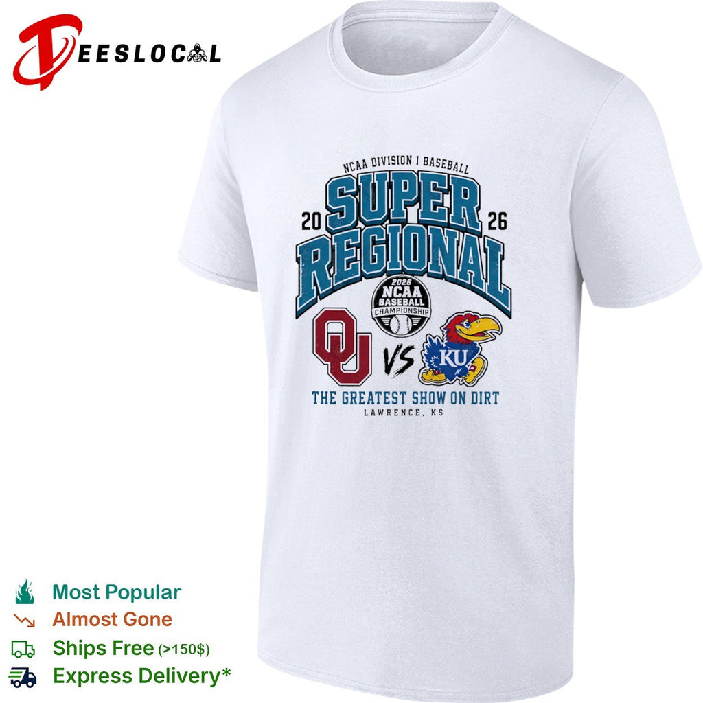 Oklahoma Sooners vs Kansas Jayhawks 2026 NCAA Division I Baseball Super Regional shirt Unisex