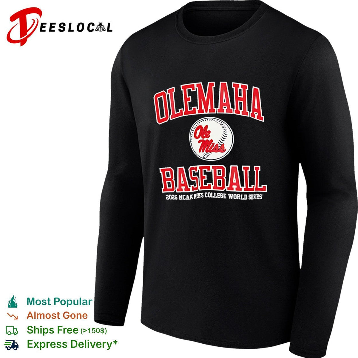 Olemaha Ole Miss Baseball 2026 NCAA Men’s College World Series shirt Unisex