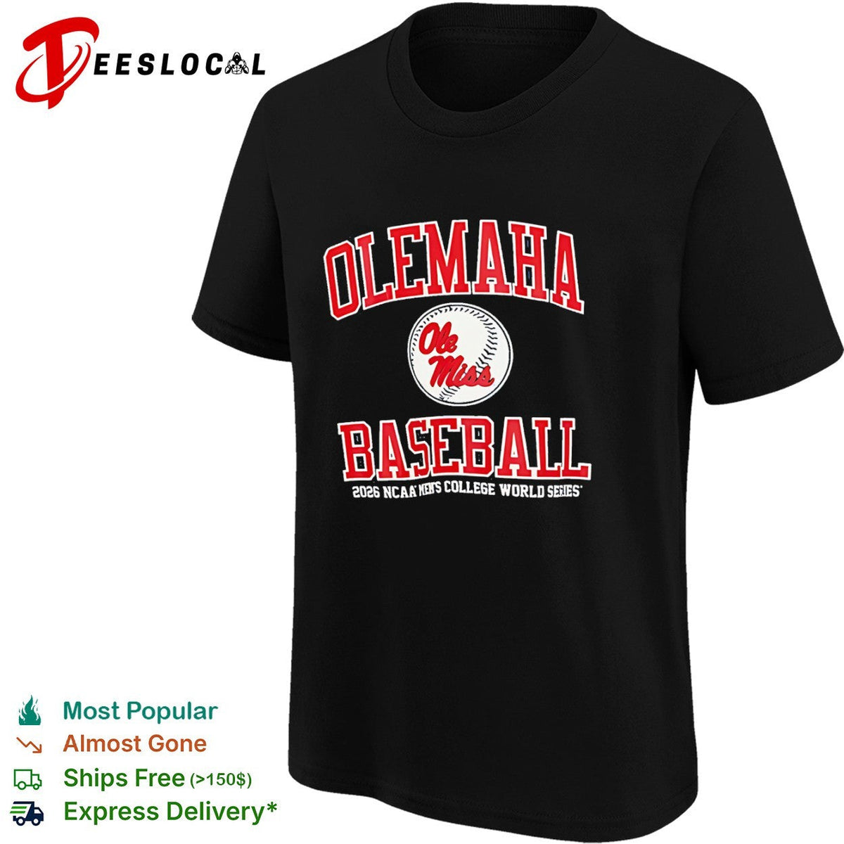 Olemaha Ole Miss Baseball 2026 NCAA Men’s College World Series shirt Unisex