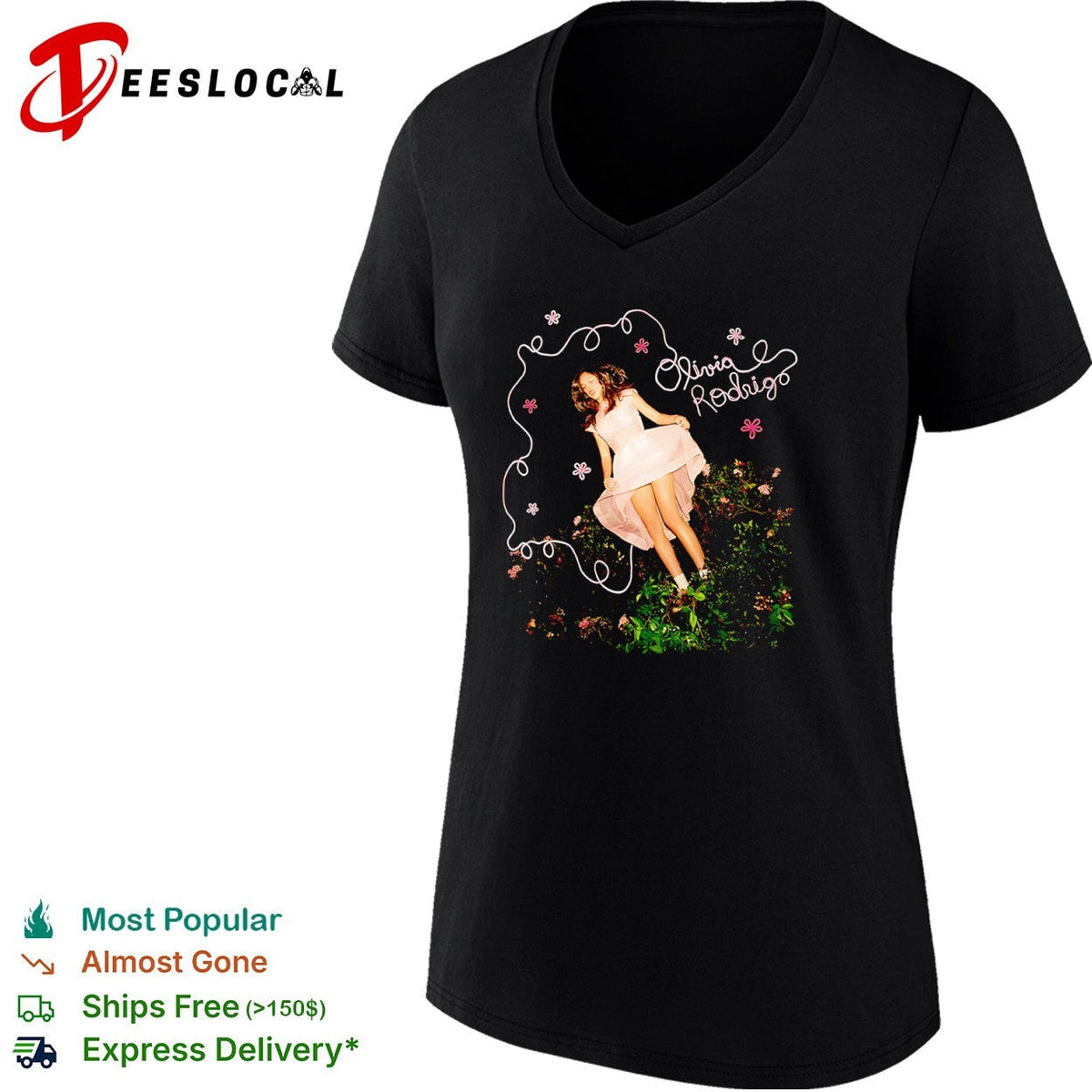 Olivia Rodrigo floral script shirt Unisex