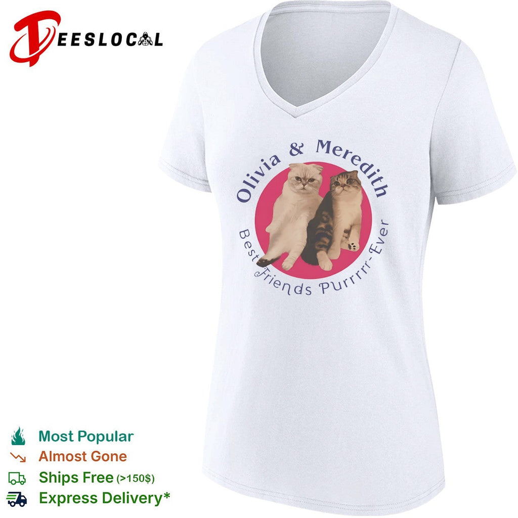 Olivia and Meredith Best Friends Purrrrr Ever Scottish Fold Cat shirt Unisex