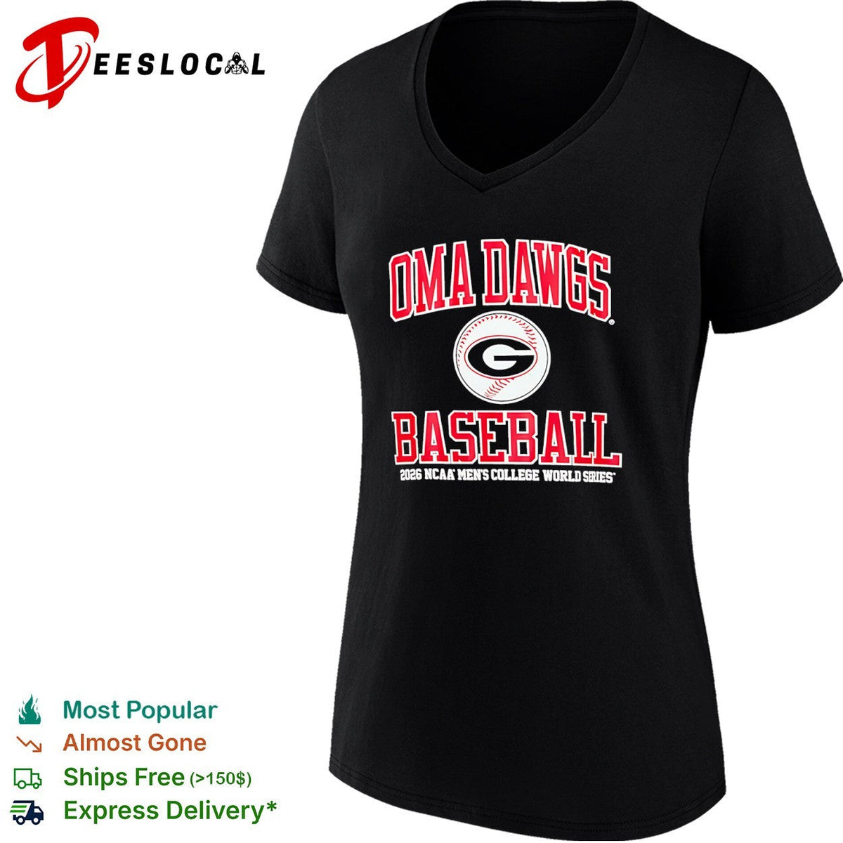 Oma Dawgs Baseball 2026 Ncaa Men’s College World Series University of Georgia Bulldogs shirt