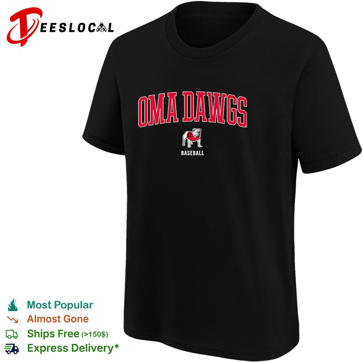 OmaDawgs bulldog wearing Georgia Bulldogs baseball jersey shirt Unisex