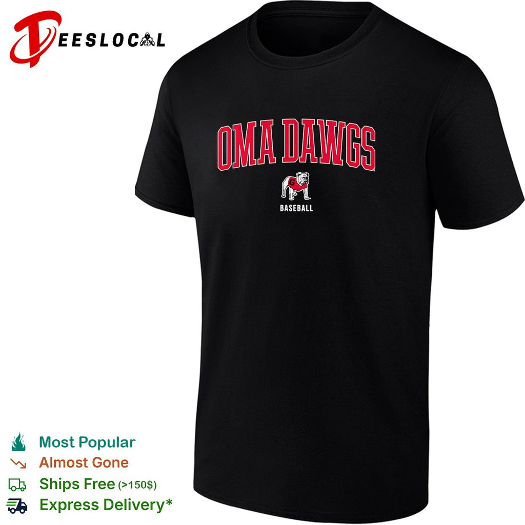 OmaDawgs bulldog wearing Georgia Bulldogs baseball jersey shirt Unisex