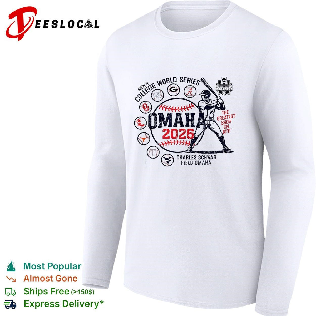 Omaha 2026 men’s college World Series Charles Schwab Field poster shirt Unisex