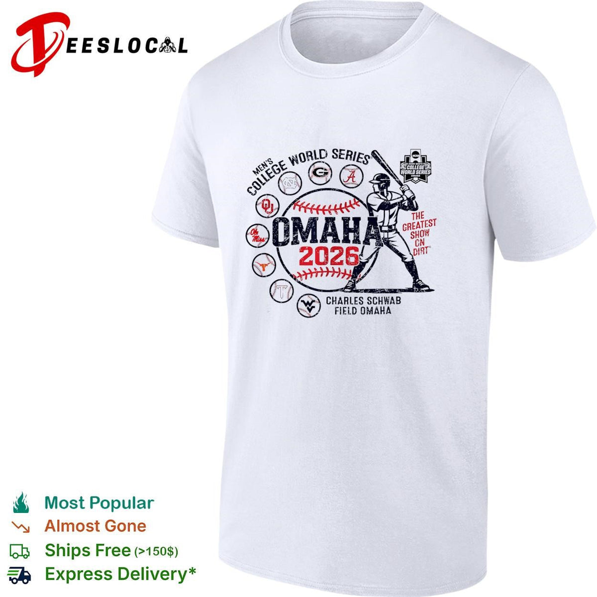 Omaha 2026 men’s college World Series Charles Schwab Field poster shirt Unisex