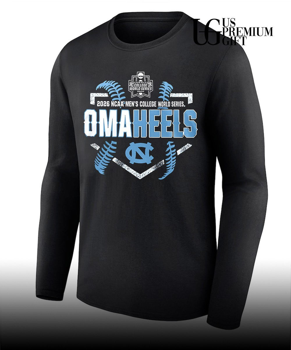 Omaheels North Carolina Tar Heels 2026 Baseball NCAA Men’s College World Series shirt Unisex