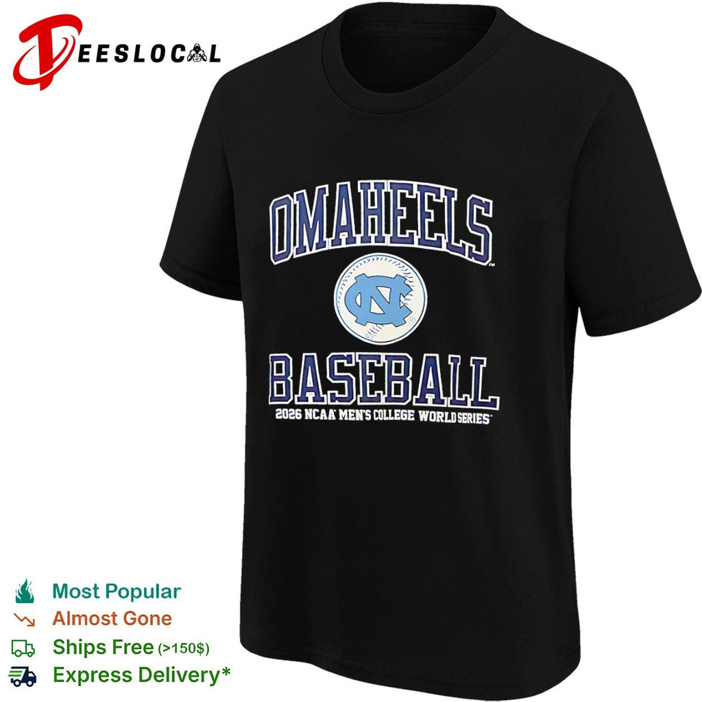 Omaheels North Carolina Tar Heels Baseball 2026 NCAA College World Series shirt Unisex