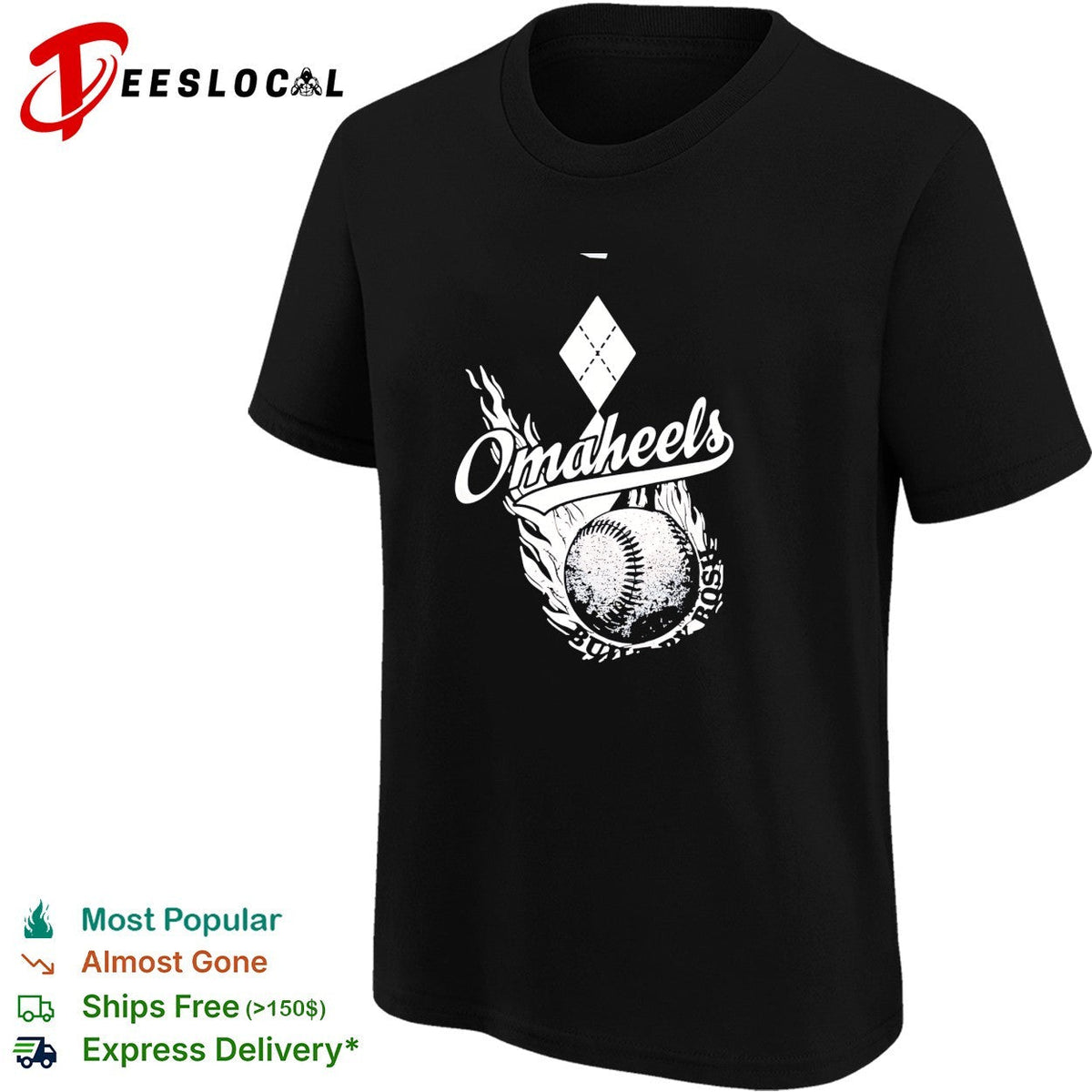 Omaheels North Carolina baseball flame graphic College World Series shirt Unisex