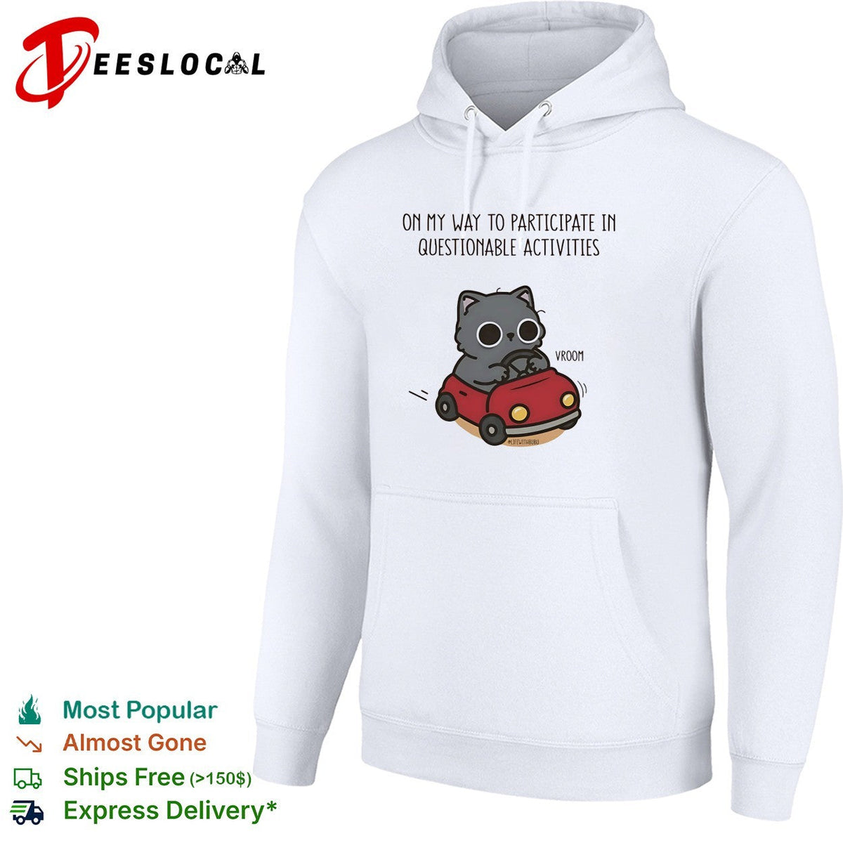 On my way to participate in questionable activities cat driving car shirt Unisex