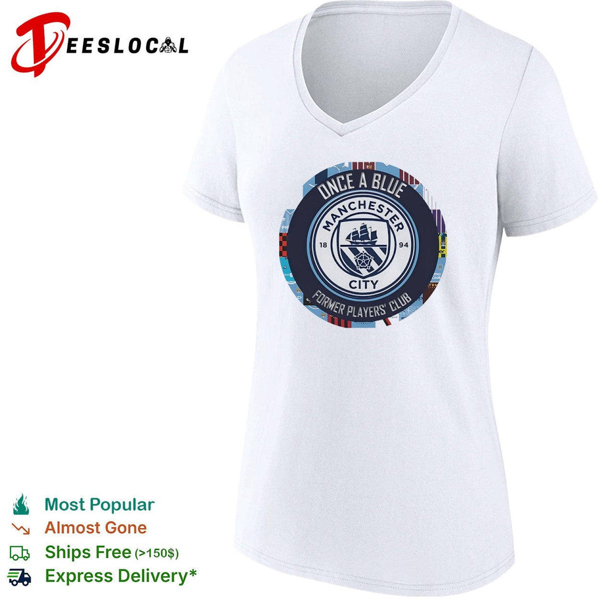 Once a Blue Manchester City Former Players Club Emblem Logo shirt Unisex