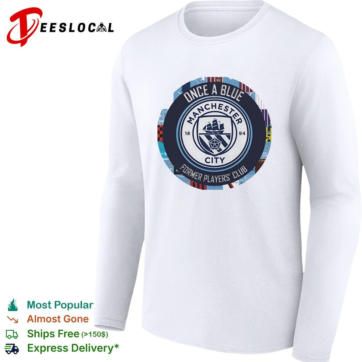 Once a Blue Manchester City Former Players Club Emblem Logo shirt Unisex