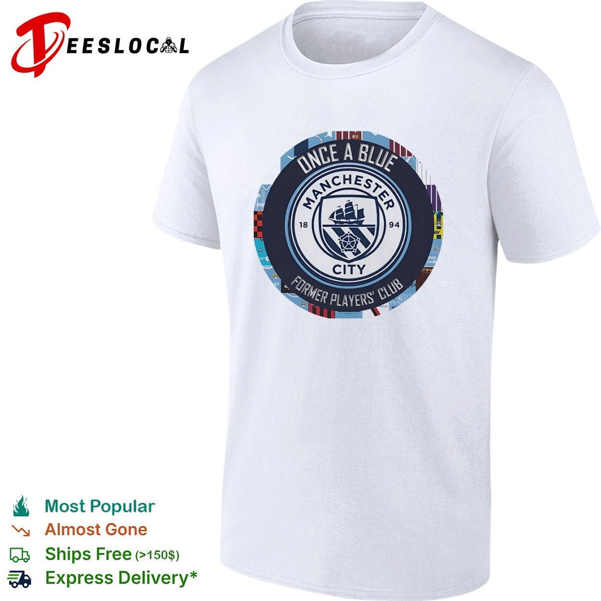 Once a Blue Manchester City Former Players Club Emblem Logo shirt Unisex