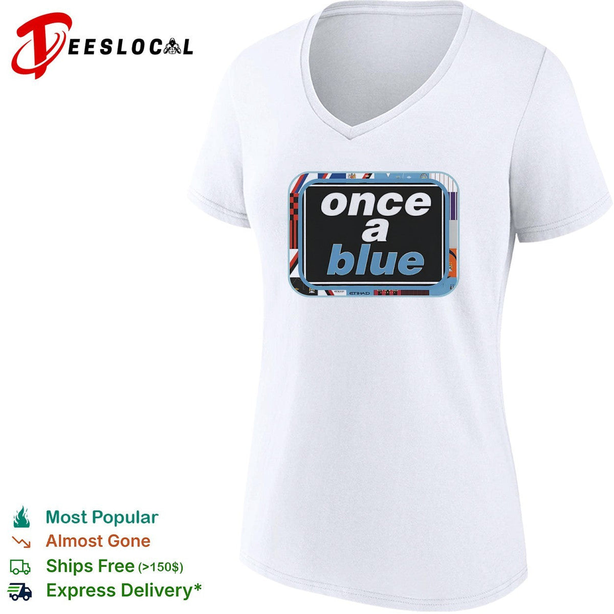 Once a blue Manchester City FC Premier League shirt Unisex