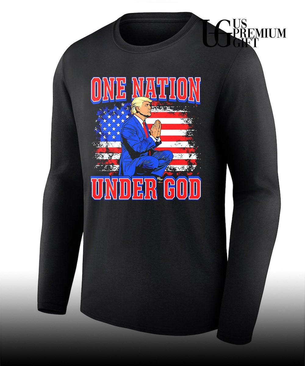 One Nation Under God Trump Illustration shirt Unisex