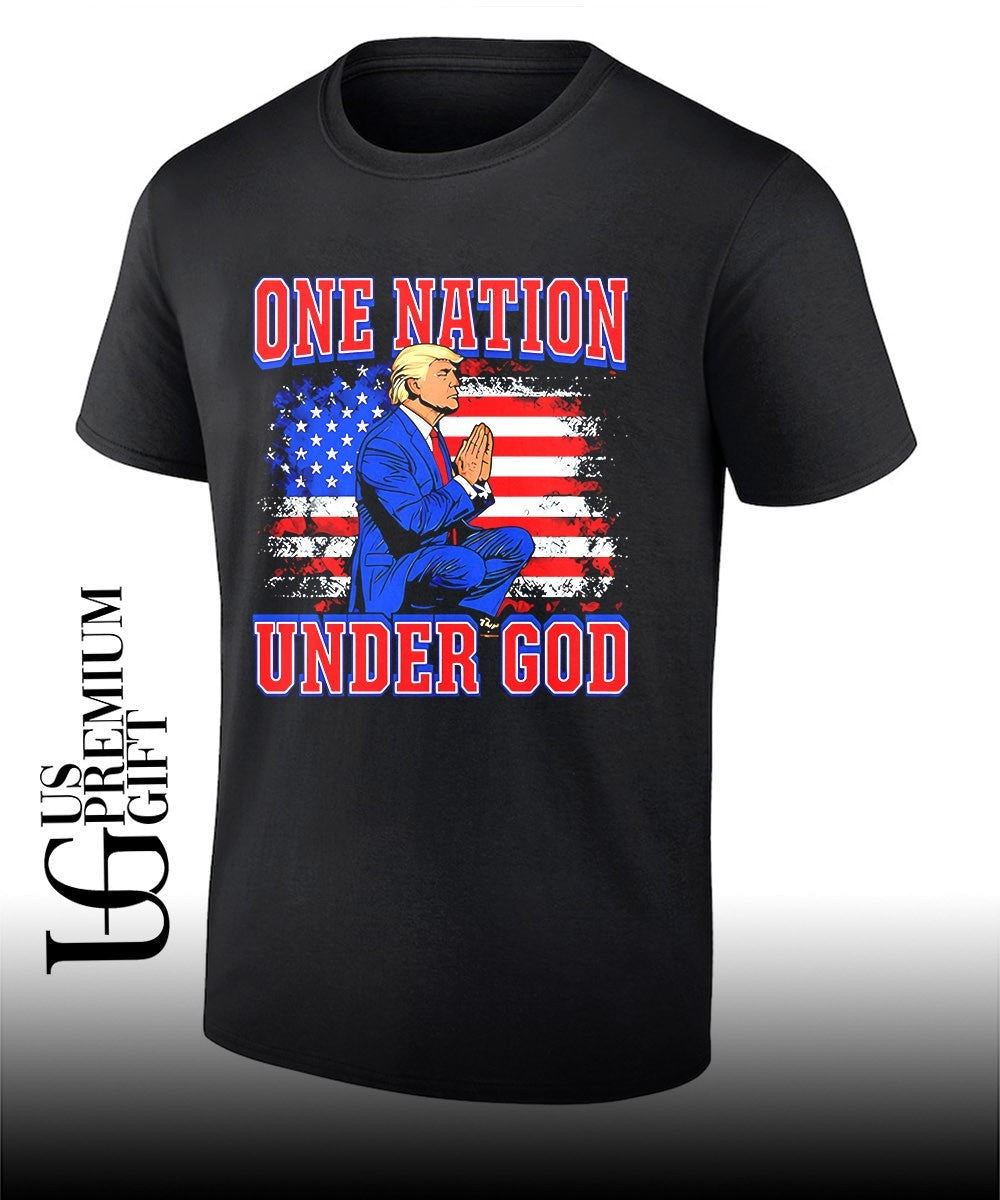 One Nation Under God Trump Illustration shirt Unisex