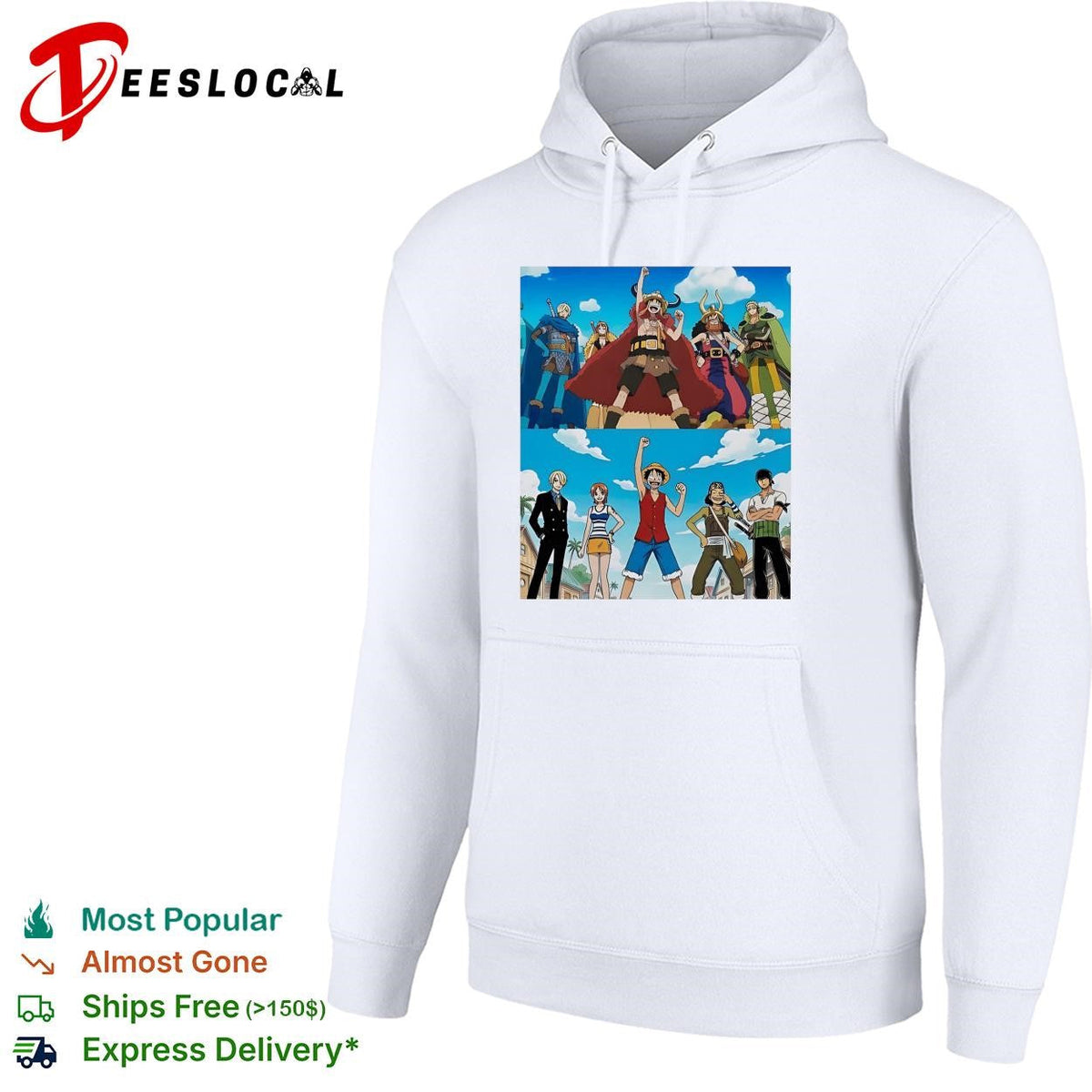 Onpice characters Anime pirate crew group poster shirt Unisex