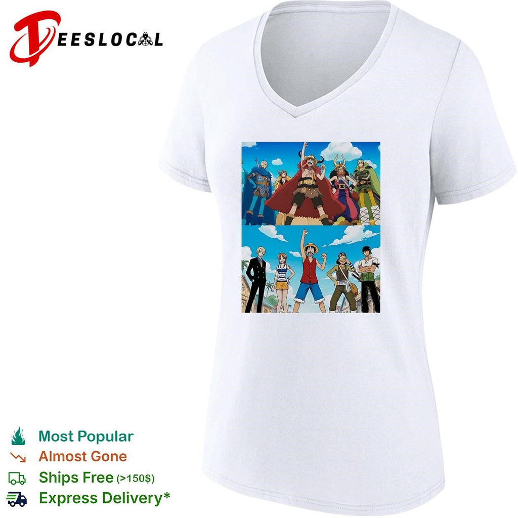 Onpice characters Anime pirate crew group poster shirt Unisex