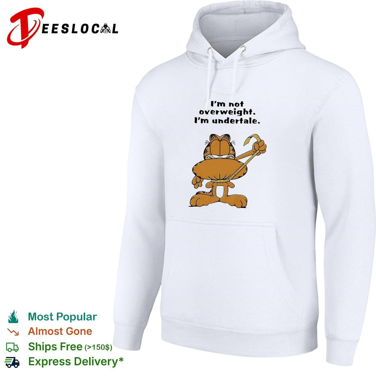 Orange cat I’m not overweight I’m undertale humor cat quote shirt Unisex