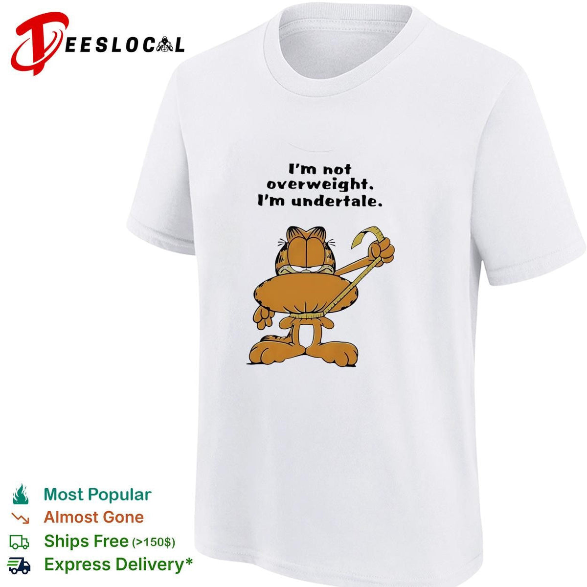 Orange cat I’m not overweight I’m undertale humor cat quote shirt Unisex