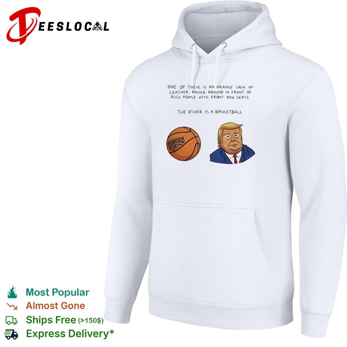 Orange sack of leather versus basketball Trump Knicks political humor shirt Unisex