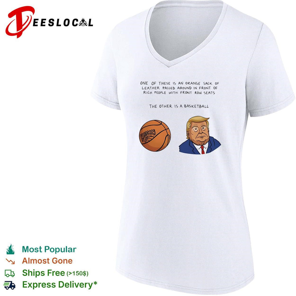 Orange sack of leather versus basketball Trump Knicks political humor shirt Unisex