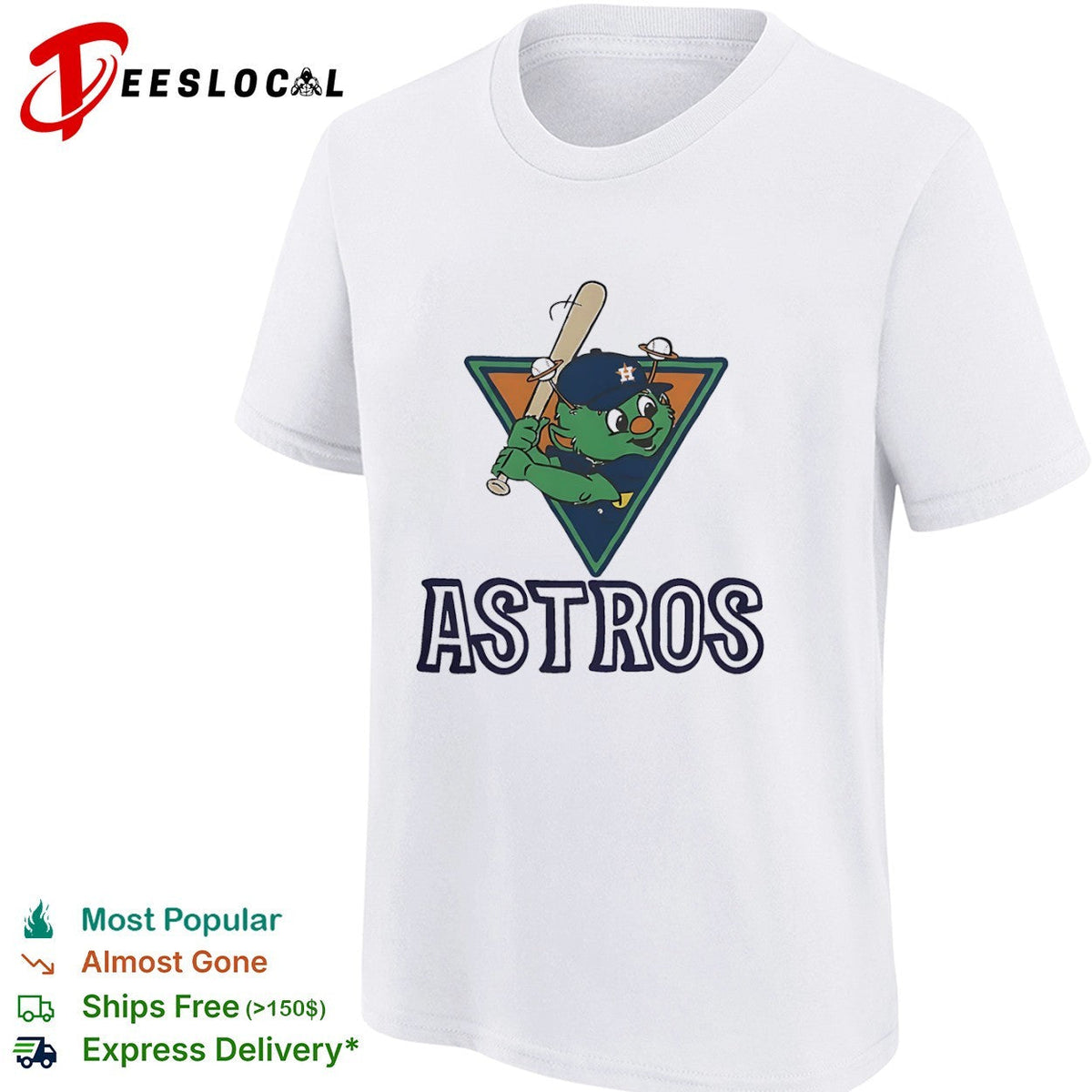 Orbit the Houston Astros Mascot with Saturn Rings and Baseball shirt Unisex