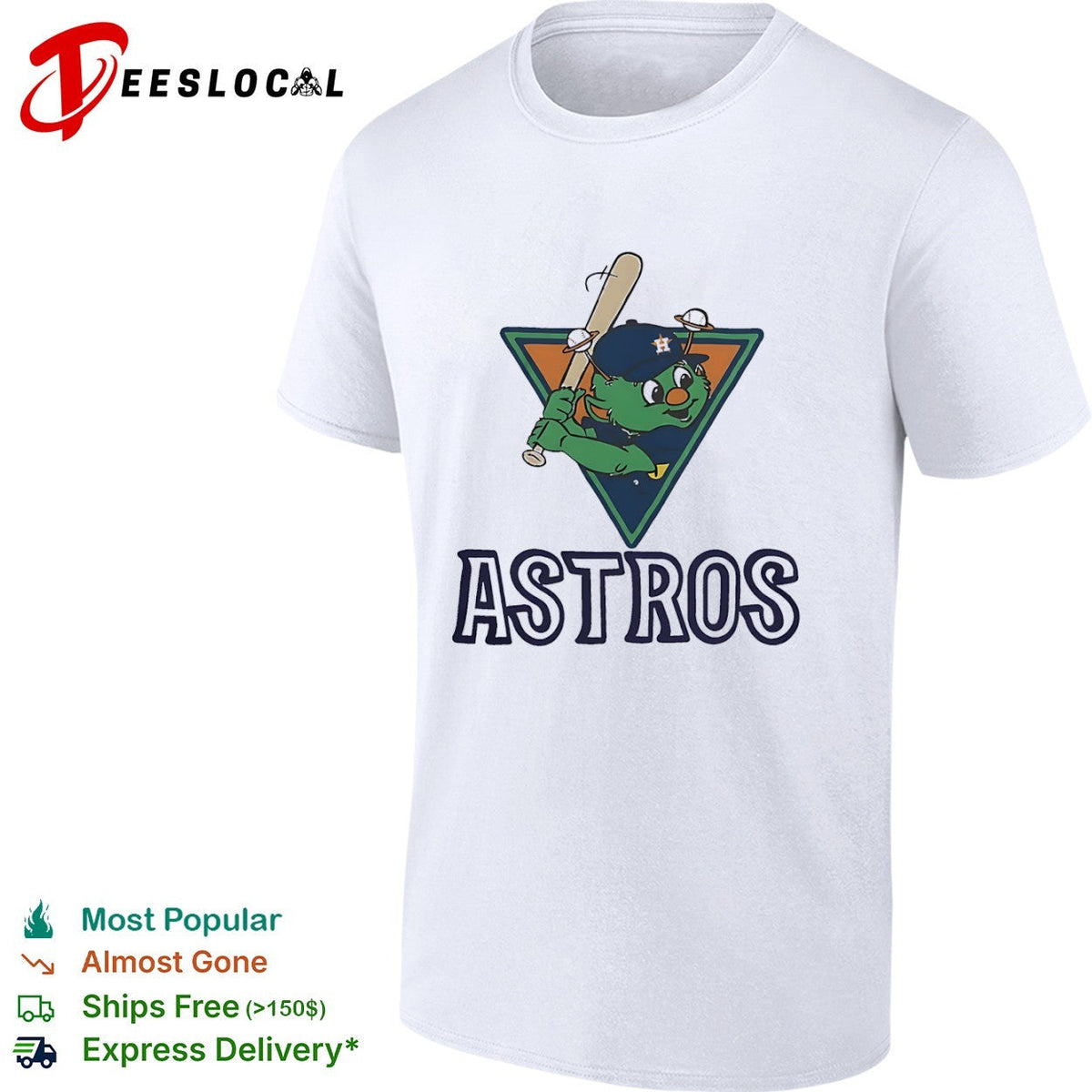 Orbit the Houston Astros Mascot with Saturn Rings and Baseball shirt Unisex