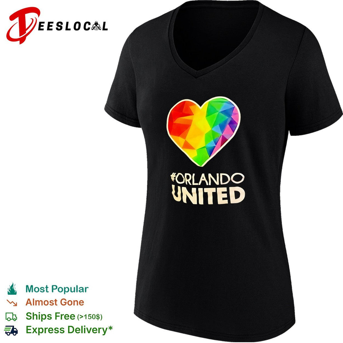 Orlando United Heart Rainbow Symbol LGBT Pride Awareness shirt Unisex