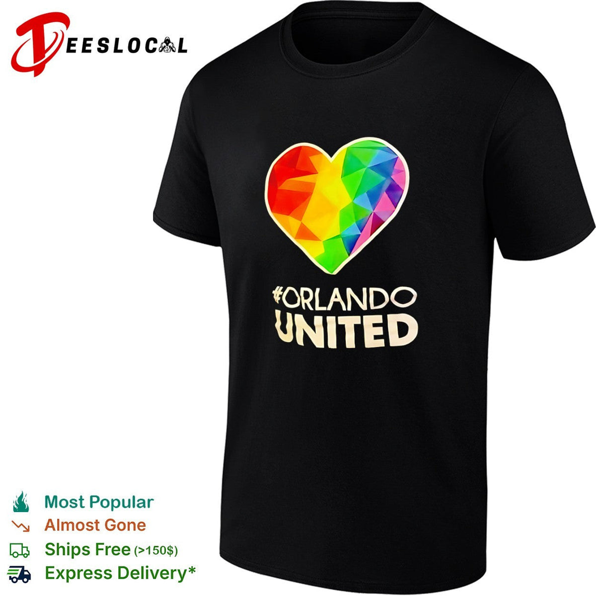 Orlando United Heart Rainbow Symbol LGBT Pride Awareness shirt Unisex