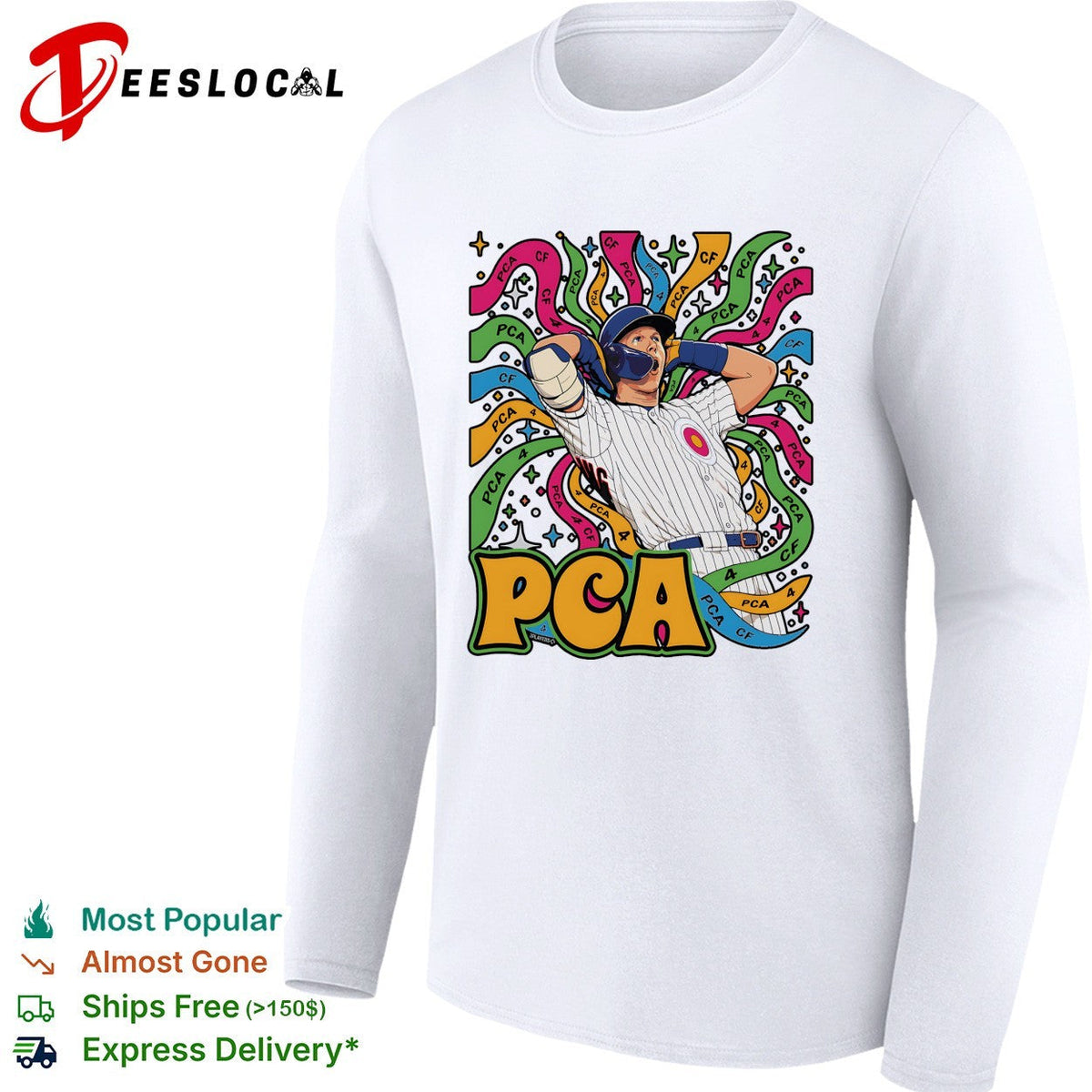 PCA Pete Crow-Armstrong Chicago Cubs psychedelic style colorful shirt Unisex