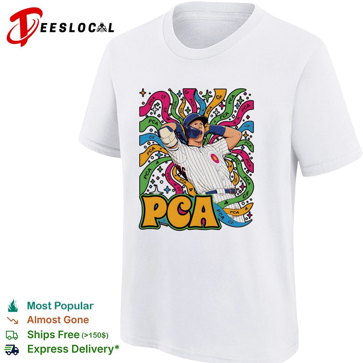 PCA Pete Crow-Armstrong Chicago Cubs psychedelic style colorful shirt Unisex