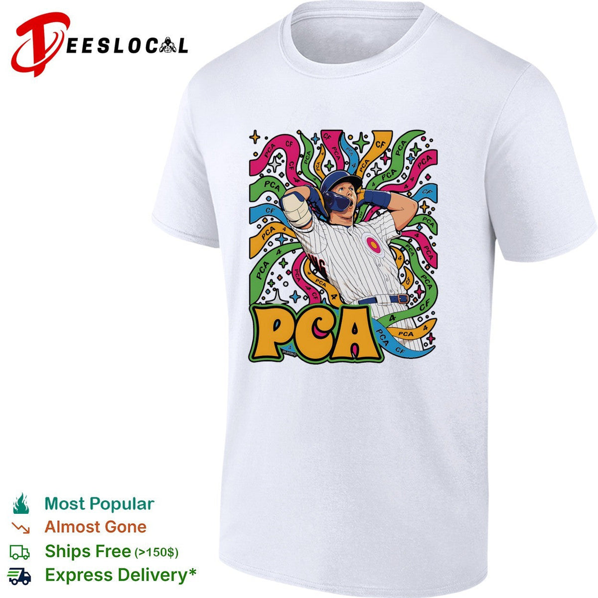 PCA Pete Crow-Armstrong Chicago Cubs psychedelic style colorful shirt Unisex