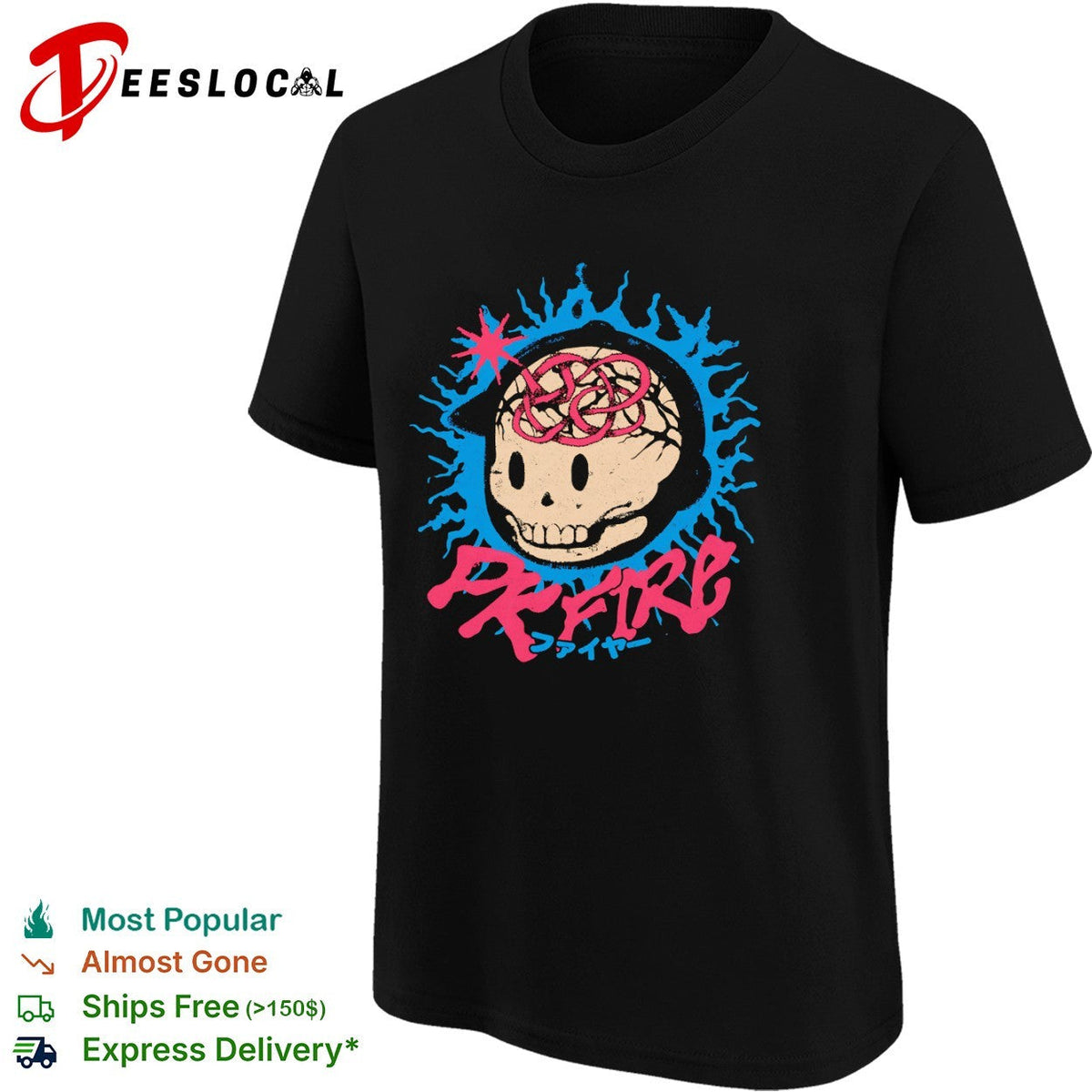 PK Fire skull shirt Unisex