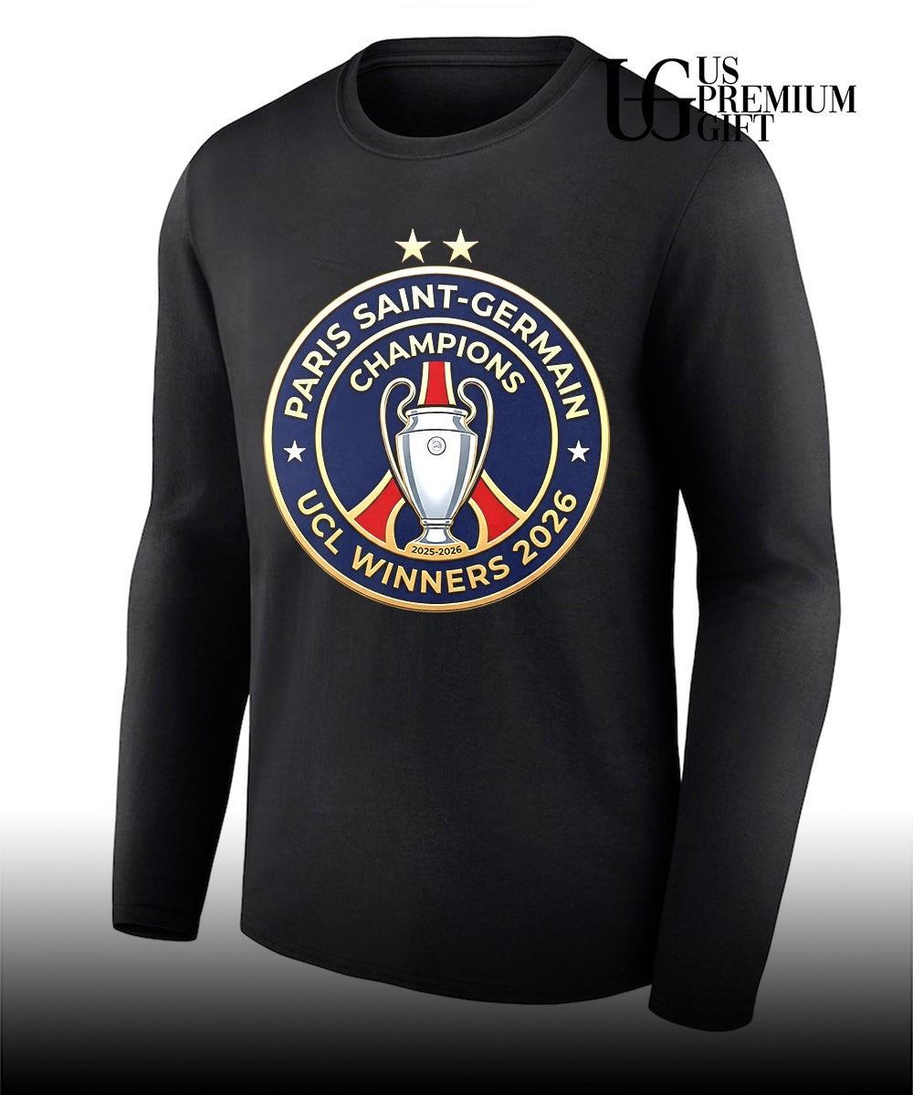 PSG Champions UCL Winners 2026 logo shirt Unisex