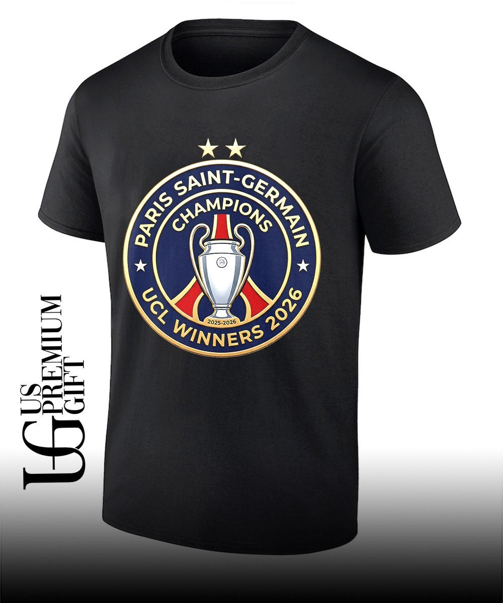 PSG Champions UCL Winners 2026 logo shirt Unisex