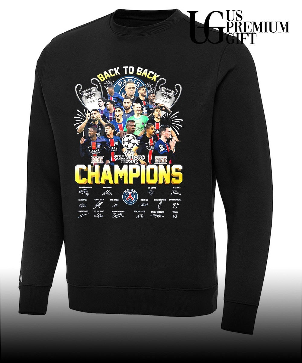 PSG Paris Saint Germain Special UEFA Champions of Europe 2026 signature shirt Unisex