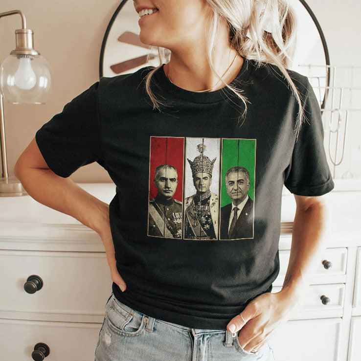 Pahlavi Dynasty Three Generations Reza Shah Mohammad Reza T Shirt Unisex