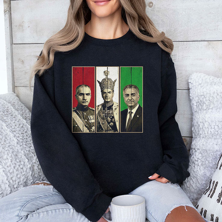 Pahlavi Dynasty Three Generations Reza Shah Mohammad Reza T Shirt Unisex