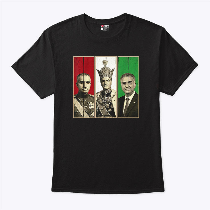 Pahlavi Dynasty Three Generations Reza Shah Mohammad Reza T Shirt Unisex