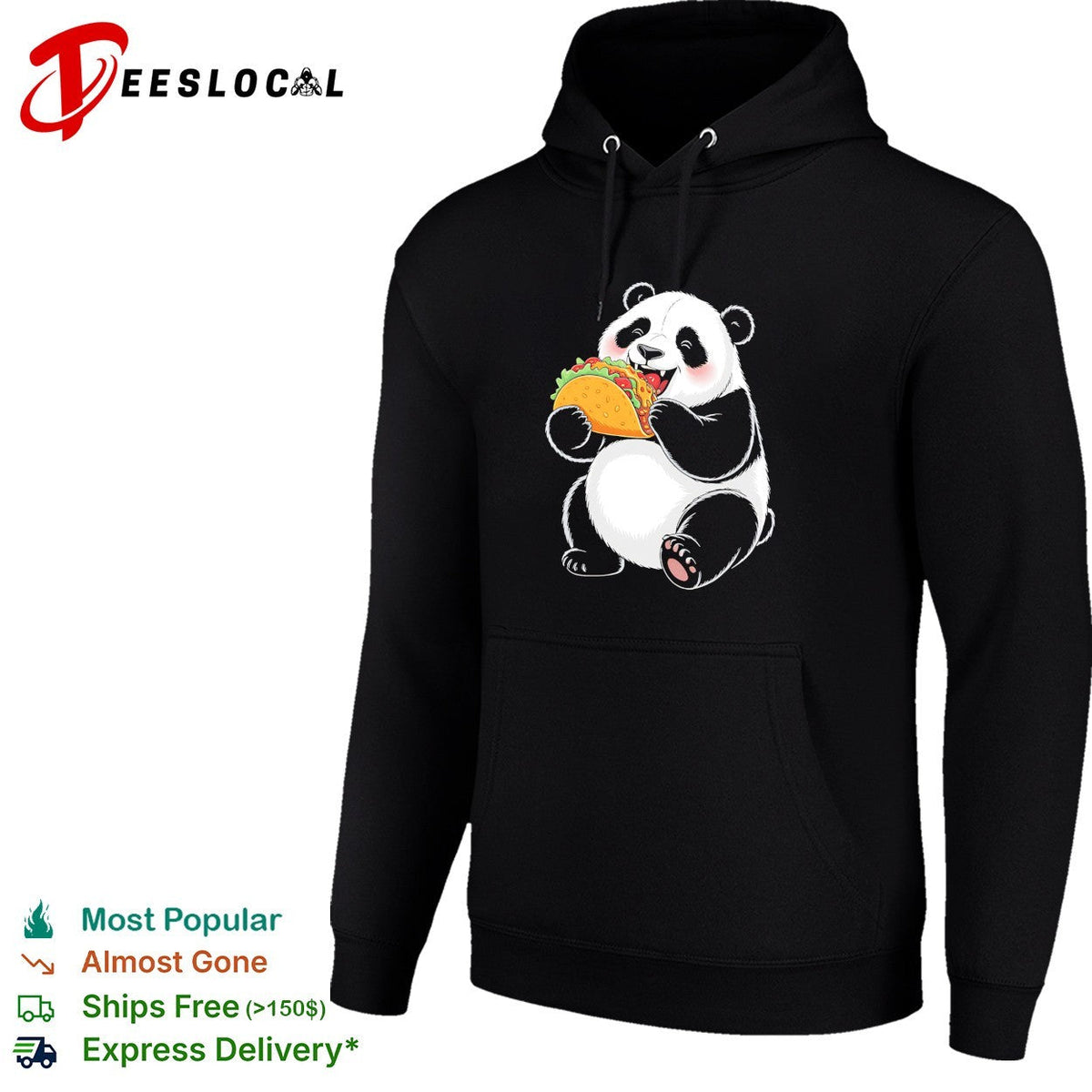 Panda eating taco shirt Unisex
