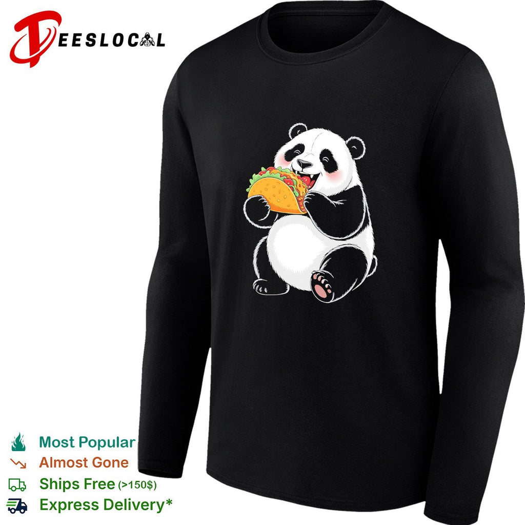 Panda eating taco shirt Unisex