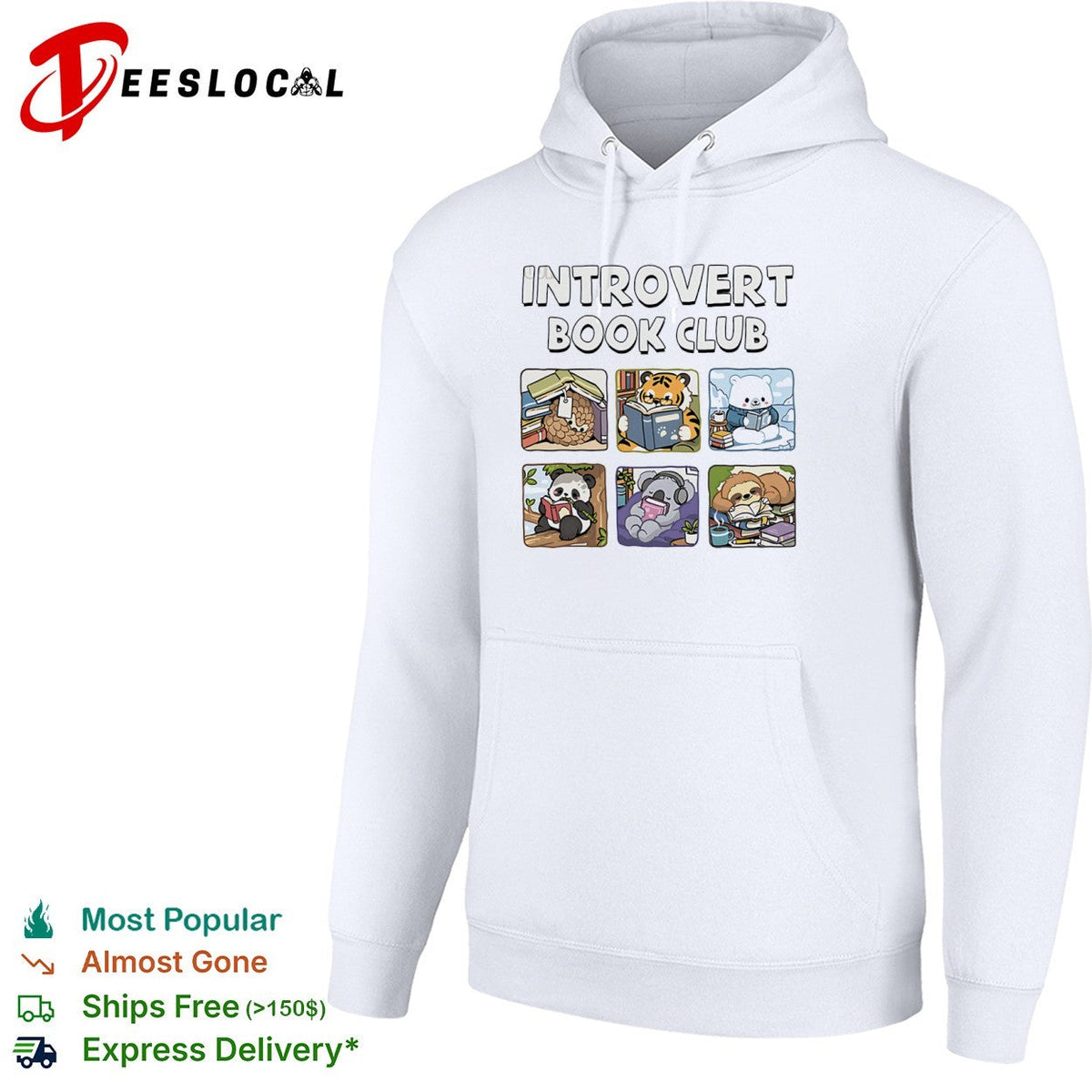 Pangolin panda tiger polar bear koala and sloth introvert book club shirt Unisex