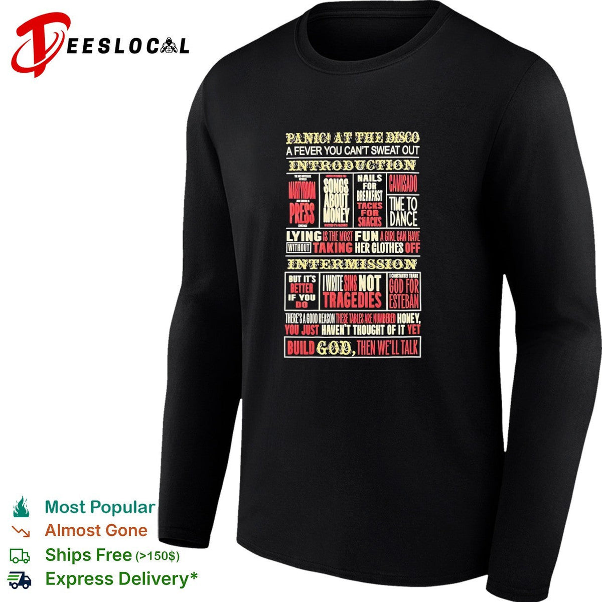 Panjc a fever you cannot sweat out tracklist lyrics concert tour shirt Unisex